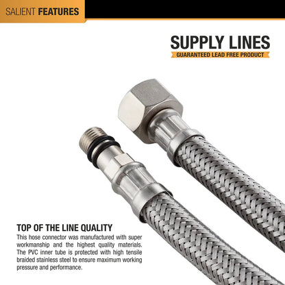 Faucet Connector Mixer Connection Pipe (18 Inches) (Pack of 2) features