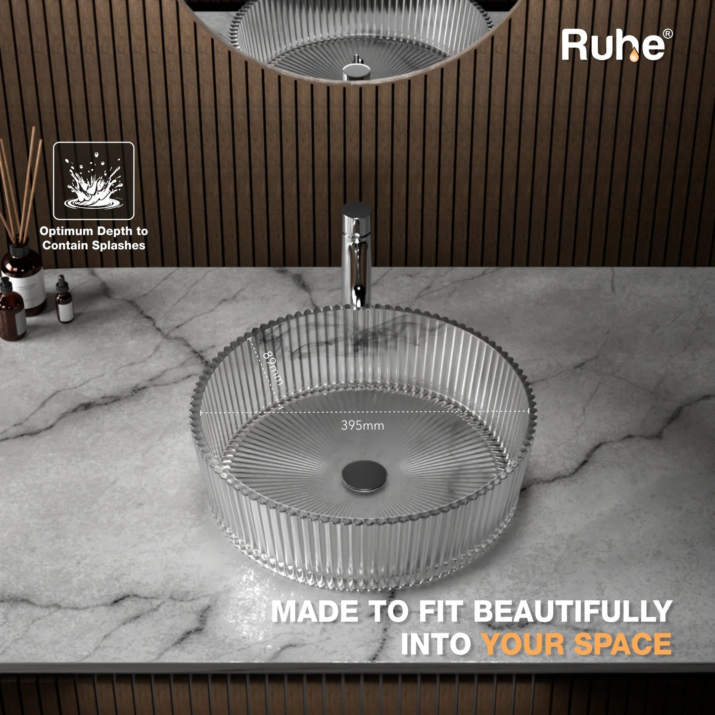 Sheer Table-Top Wash Basin (depth)