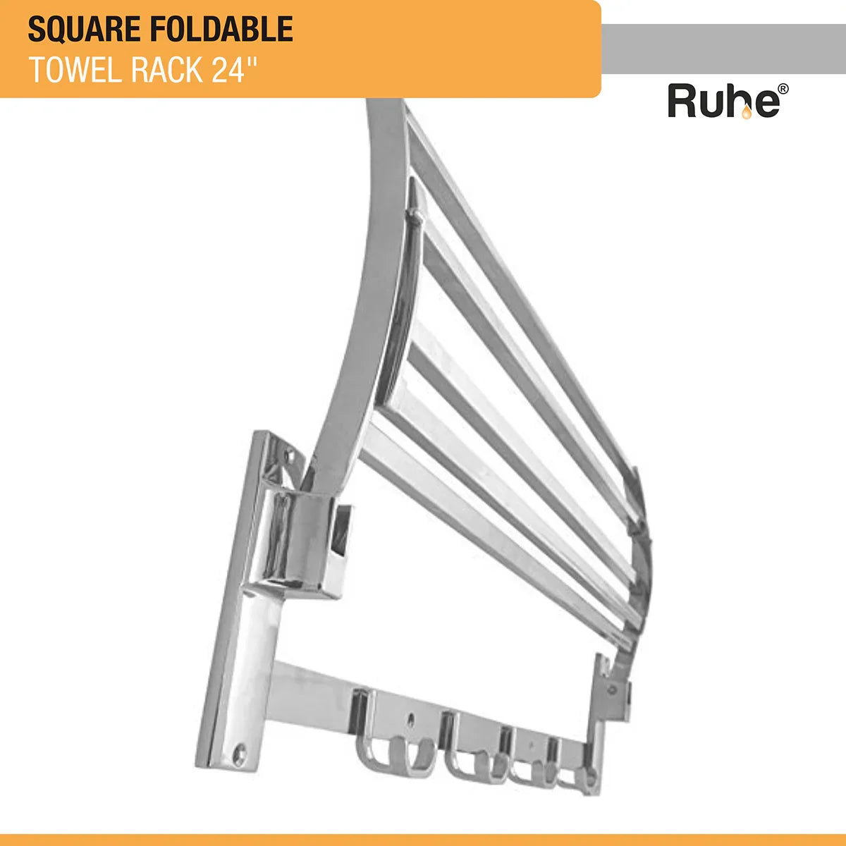 Square Foldable Towel Rack (24 Inches) installed