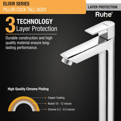Elixir Tall Body Wash Basin Pillar Tap - by Ruhe