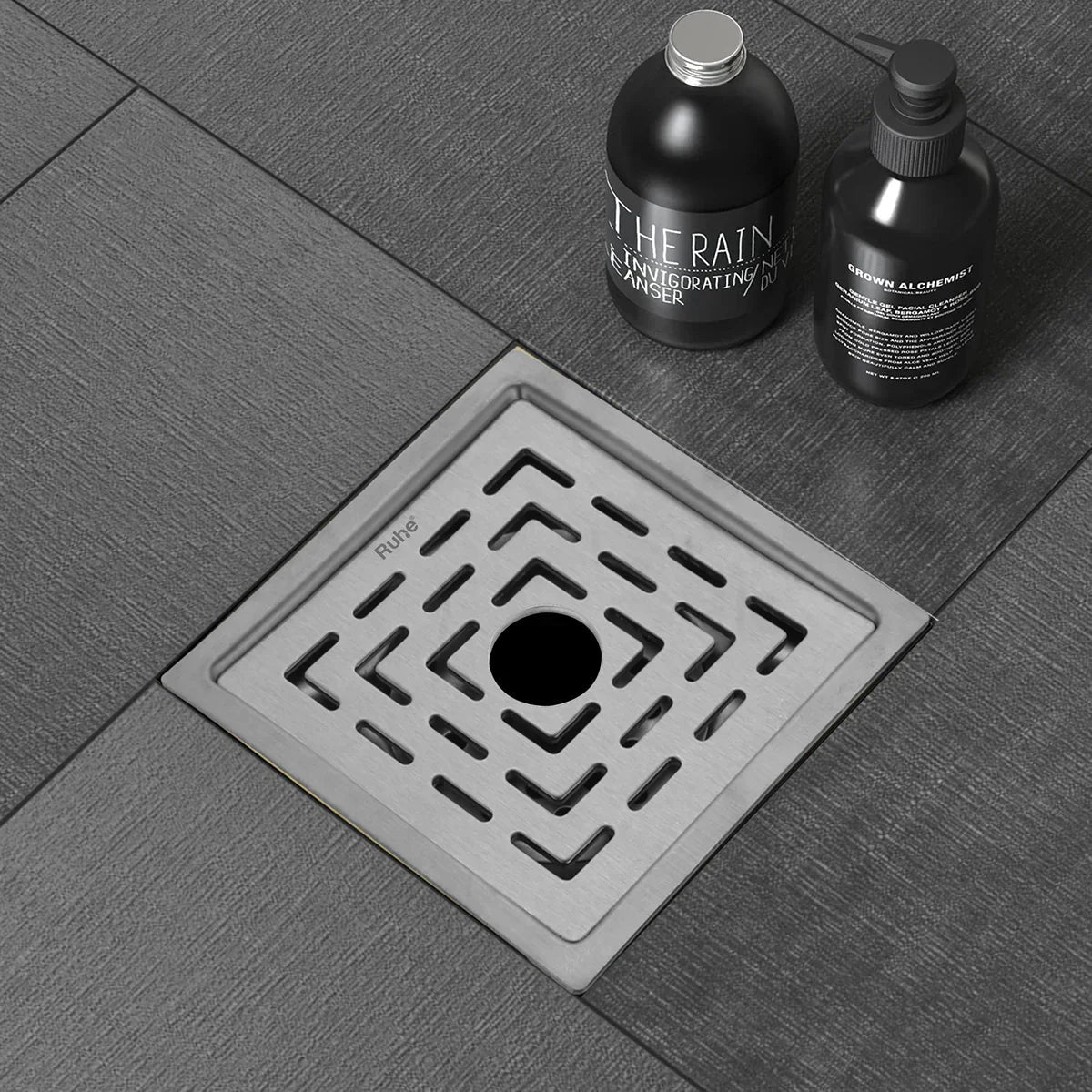 Jupiter Square Premium Floor Drain (6 x 6 Inches) with Hole - by Ruhe