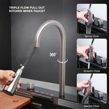 Piano Smart Kitchen Sink (30 x 18 x 9 Inches)
