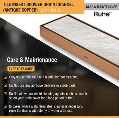 Vertical Shower Drain Channel (4 Inches)