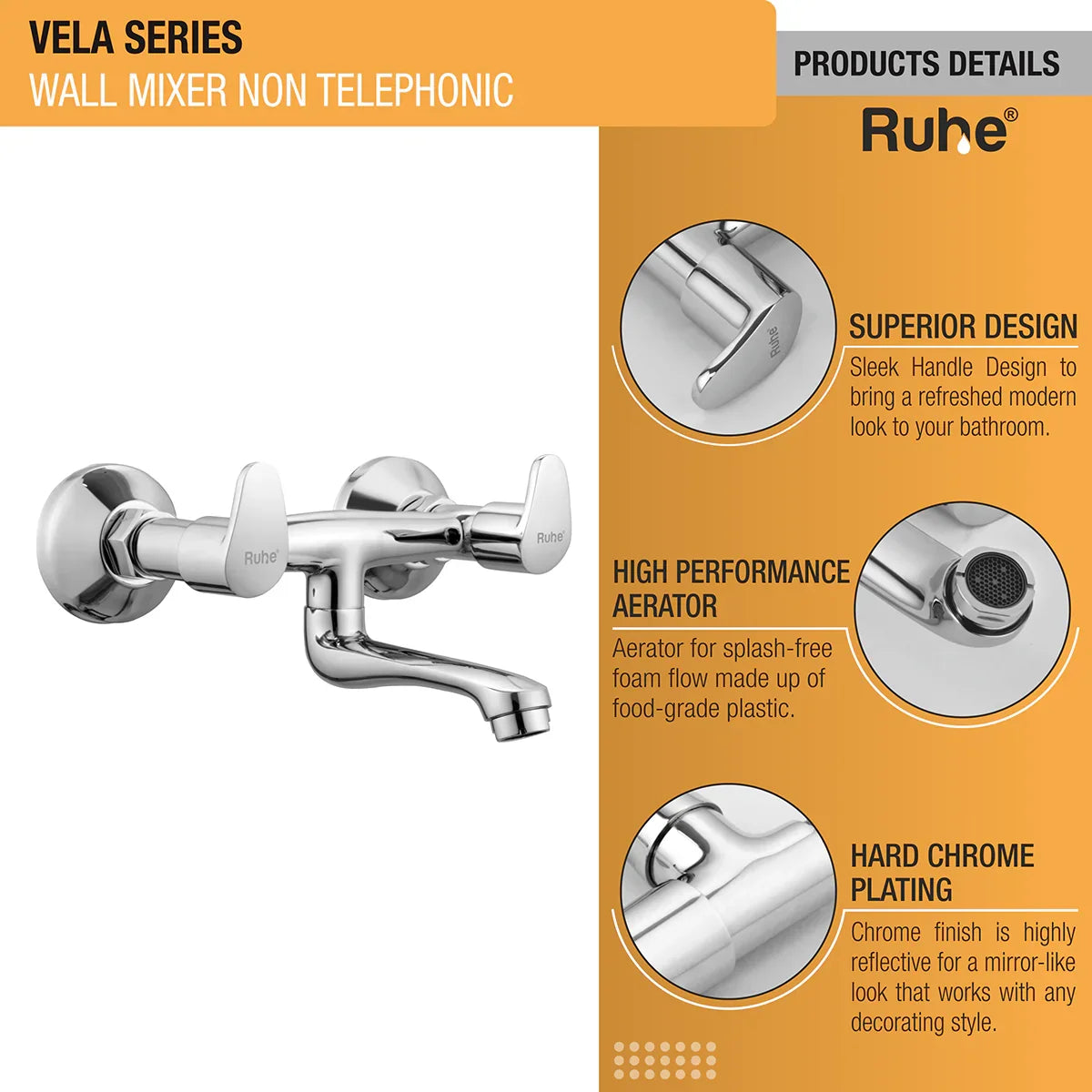 Vela Wall Mixer Tap - by Ruhe