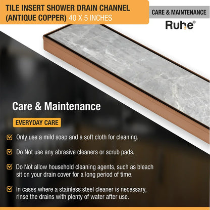 Tile-Insert Shower Drain Channel Coloured (5 Inches)