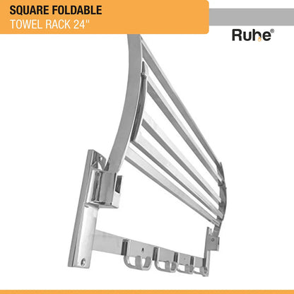 Square Foldable Towel Rack (24 Inches) installed