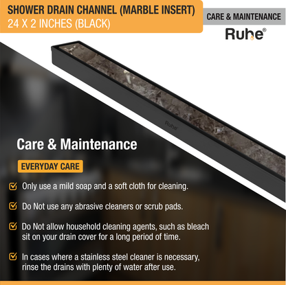 Marble-Insert Shower Drain Channel Coloured (2 Inches)
