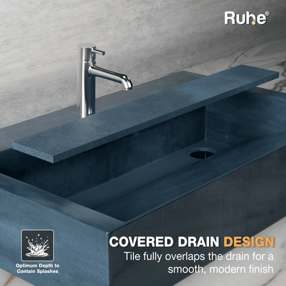 Aether Table Top Wash Basin Steel Blue (Covered Drain Design)