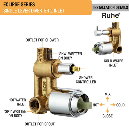 Eclipse Single Lever 2-inlet Diverter (Complete Set) - by Ruhe
