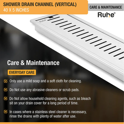 Vertical Shower Drain Channel (5 Inches)