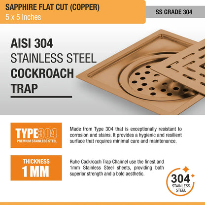 Sapphire Square Flat Cut Floor Drain