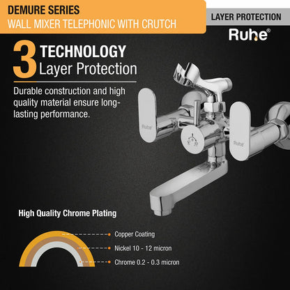 Demure Telephonic Wall Mixer Tap with Crutch - by Ruhe