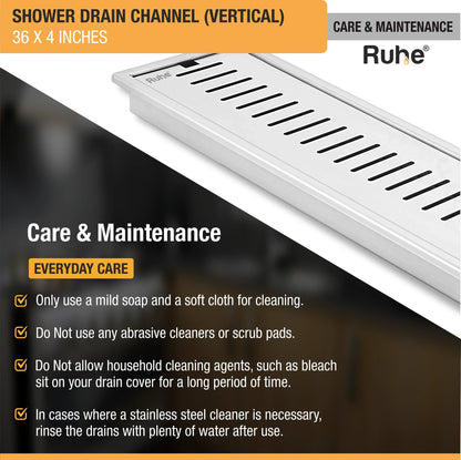 Vertical Shower Drain Channel (4 Inches)
