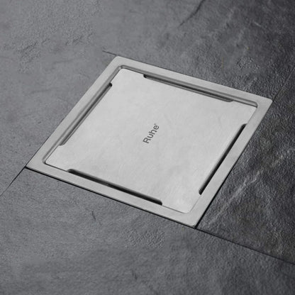 Mercury Square Premium Floor Drain (5 x 5 Inches) - by Ruhe