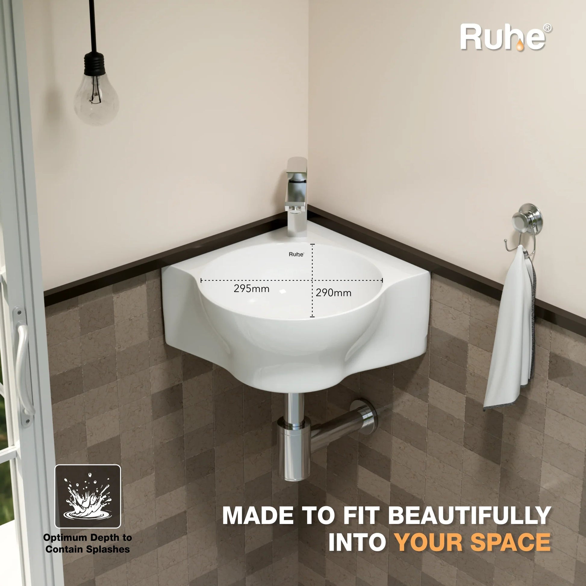 Miram Wall-hung Wash Basin (depth)