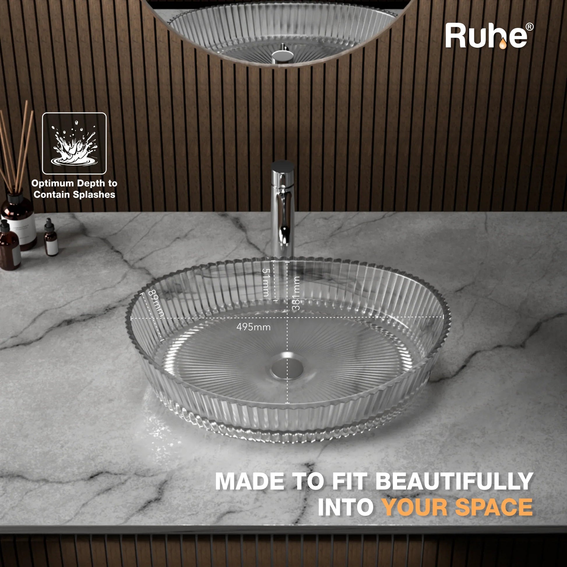 Prism Table-Top Wash Basin (depth)