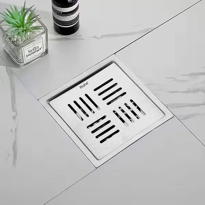 Pluto Square Premium Floor Drain (5 x 5 Inches) - by Ruhe