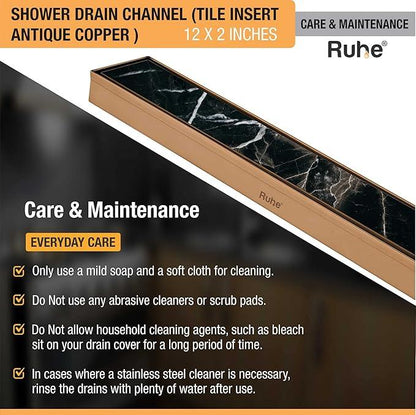 Tile-Insert Shower Drain Channel Coloured (2 Inches)