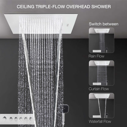 Ceiling Overhead Shower With Triple Flow