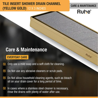Tile-Insert Shower Drain Channel (3 Inches)