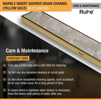 Marble-Insert Shower Drain Channel Coloured (5 inches)