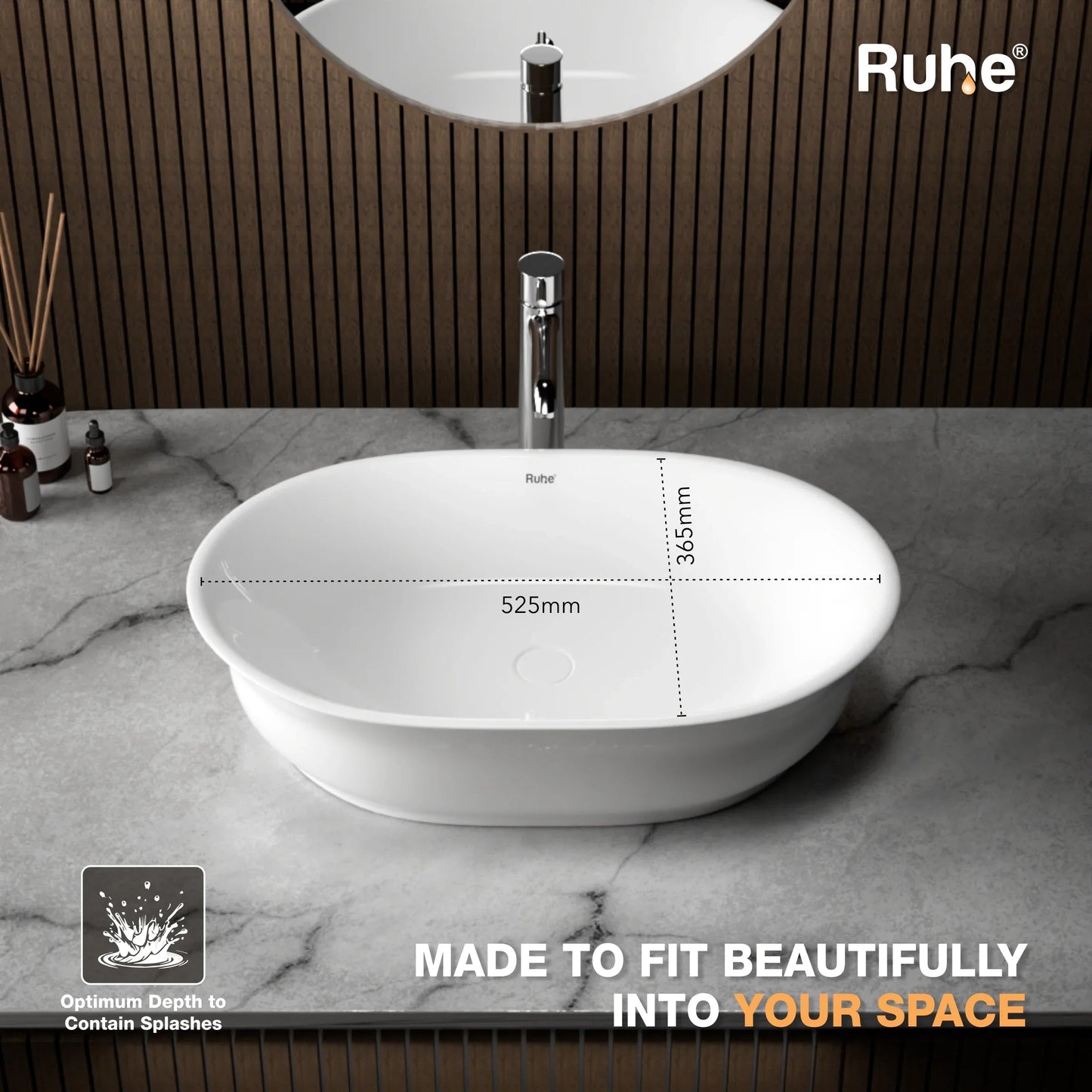 Oasis Table-Top Wash Basin (depth)