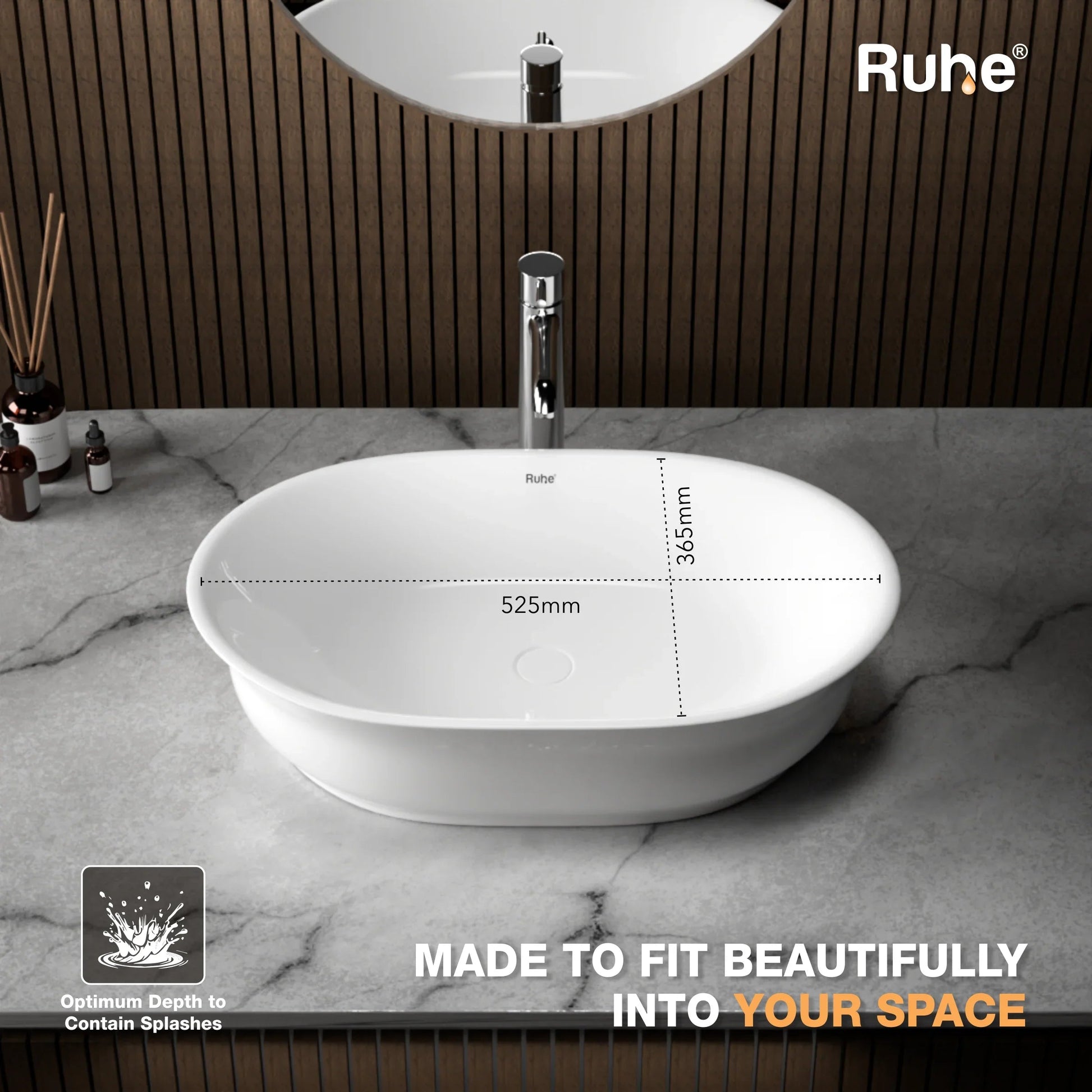 Oasis Table-Top Wash Basin (depth)