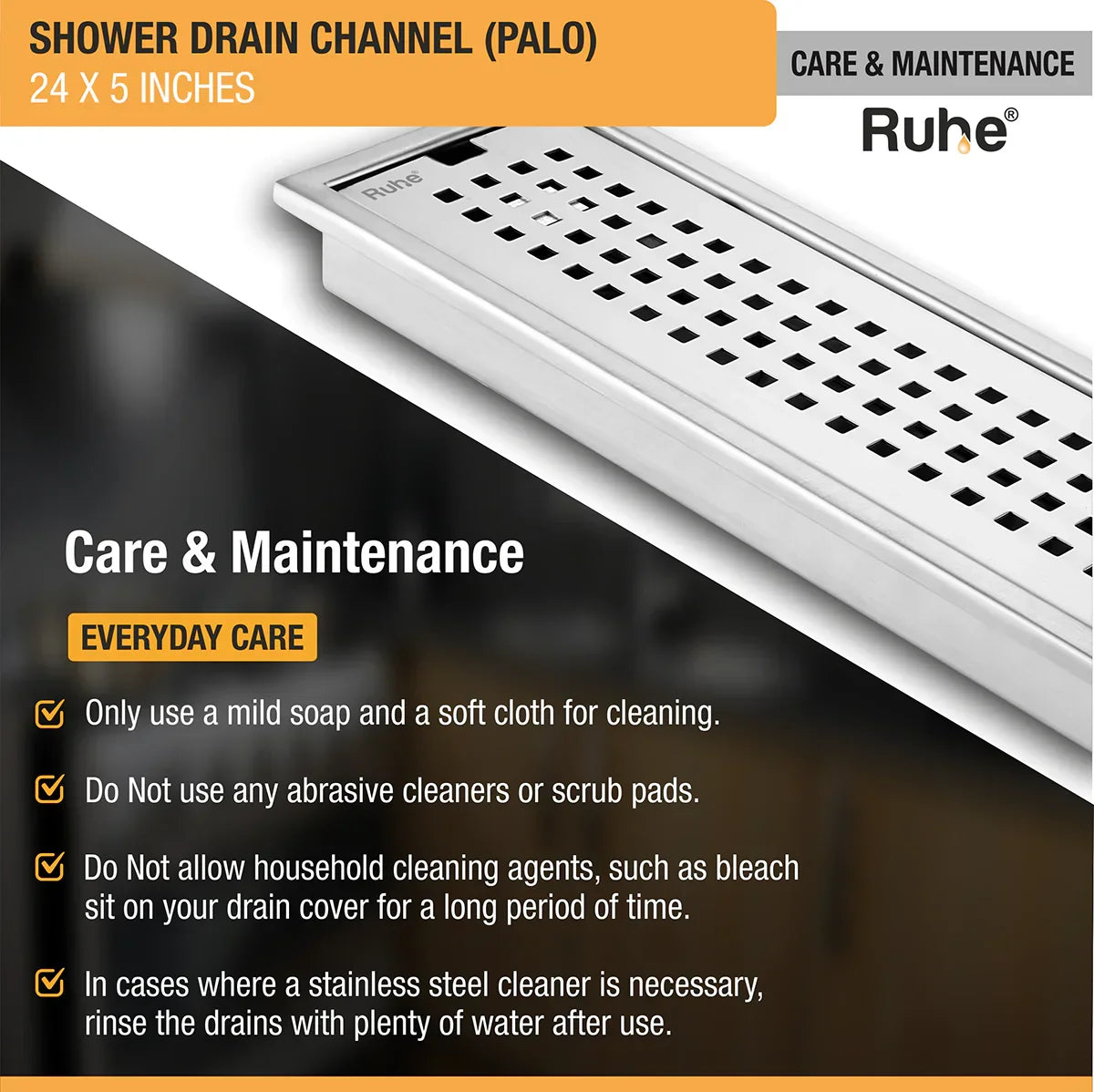 Palo Shower Drain Channel (5 Inches)
