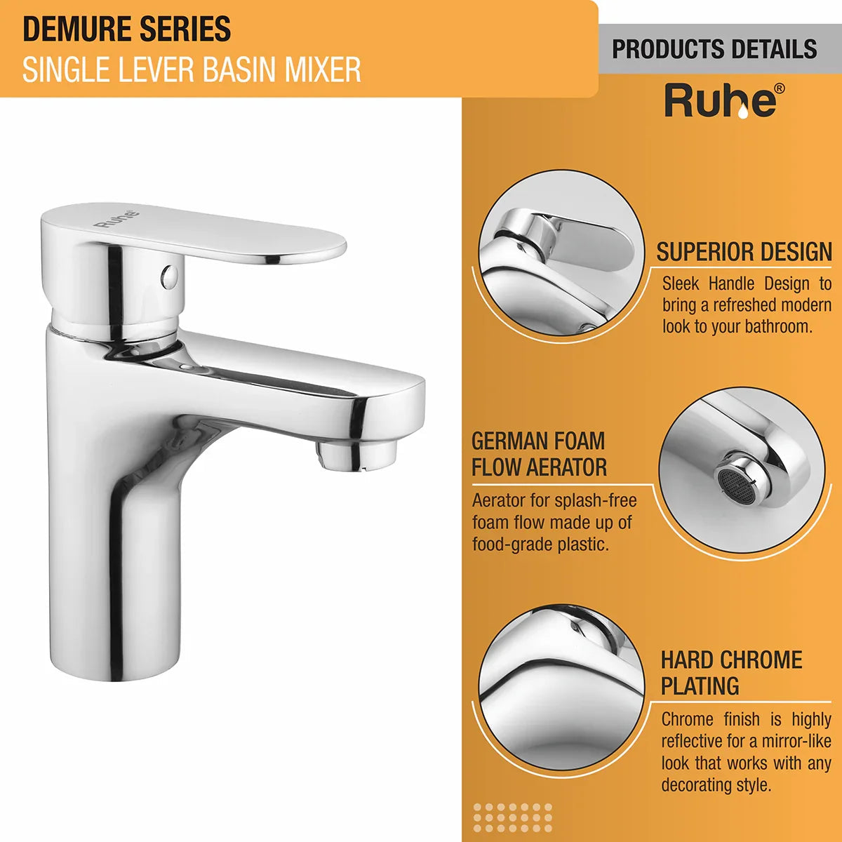 Demure Single Lever Deck-mount Wash Basin Mixer Tap - by Ruhe