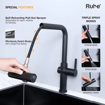 Arrow Triple Flow Pull-Out Kitchen Mixer Faucet
