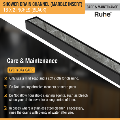 Marble-Insert Shower Drain Channel Coloured (2 Inches)