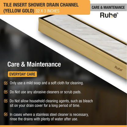 Tile-Insert Shower Drain Channel (3 Inches)