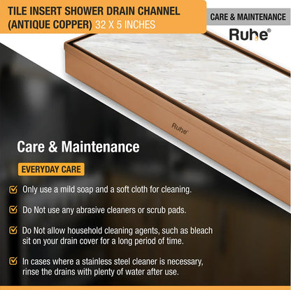 Tile-Insert Shower Drain Channel (5 Inches)