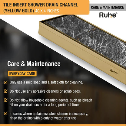 Tile-Insert Shower Drain Channel Coloured (4 Inches)