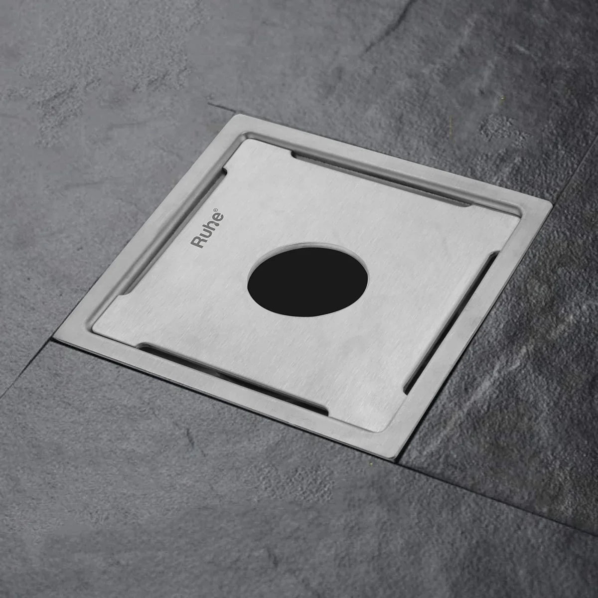 Mercury Square Premium Floor Drain (6 x 6 Inches) with Hole - by Ruhe