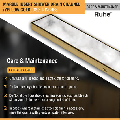 Marble-Insert Shower Drain Channel Coloured (4 Inches)