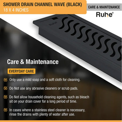 Wave Shower Drain Channel (4 Inches)
