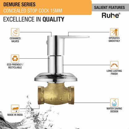 Demure Concealed Stop Valve Brass Faucet (15mm)- by Ruhe