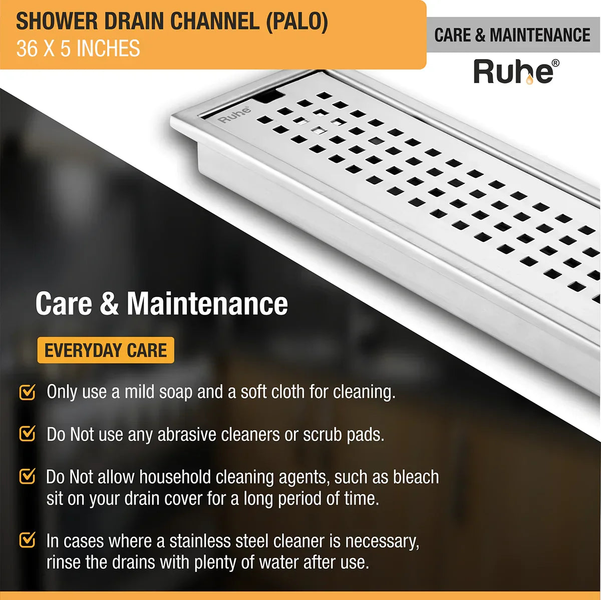 Palo Shower Drain Channel (5 Inches)