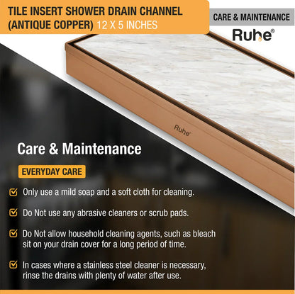 Tile-Insert Shower Drain Channel (5 Inches)