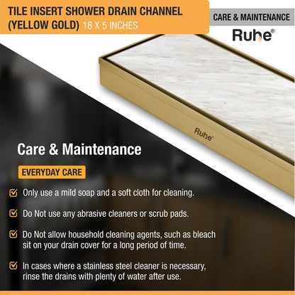 Tile-Insert Shower Drain Channel Coloured (5 Inches)