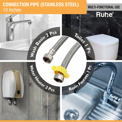 Geyser Connection Pipe SS (18 Inches) (304 Grade) (Pack of 2) functions