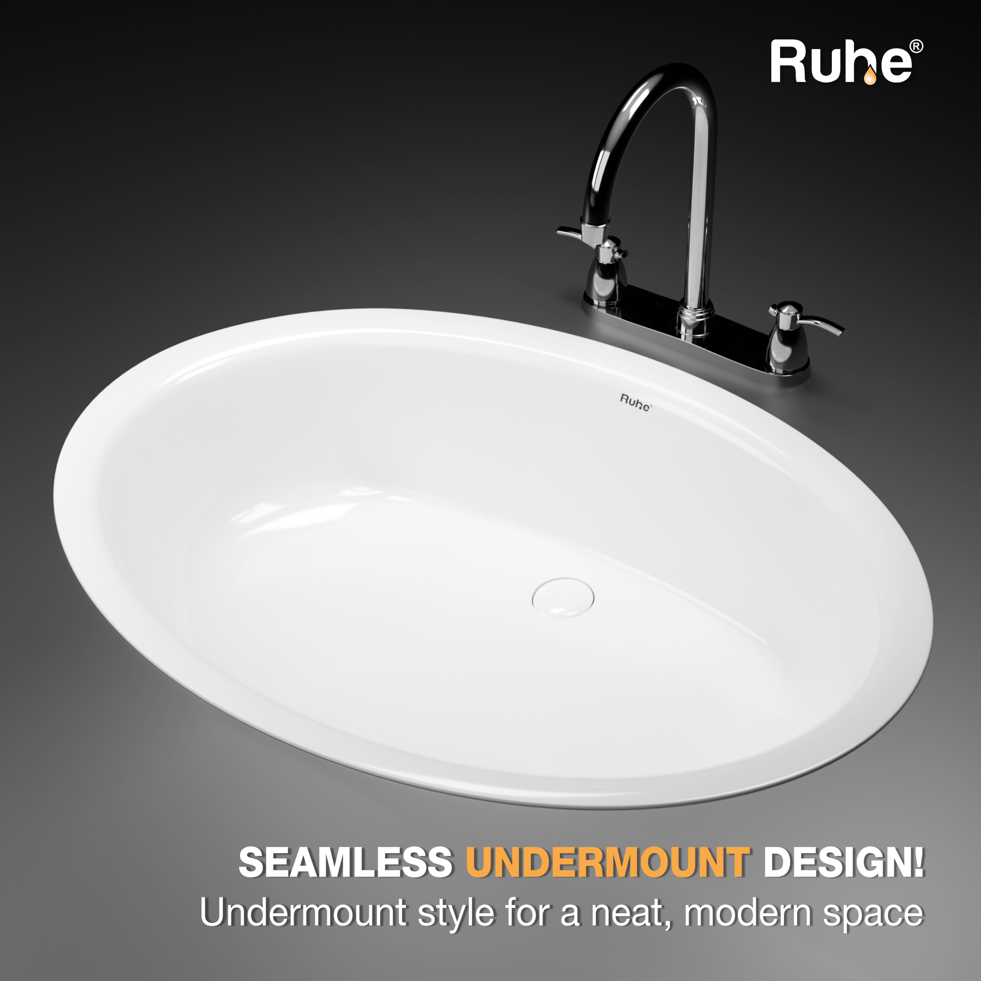 Collar Undermount Wash Basin (Clutter free look)