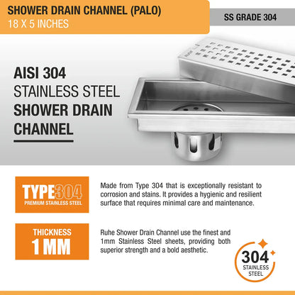 Palo Shower Drain Channel (5 Inches)
