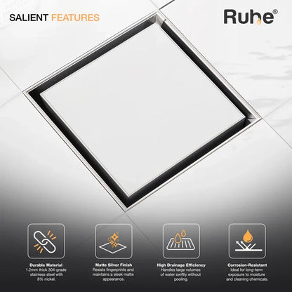 Tile-Insert Shower Drain Channel (6 x 6 Inches)