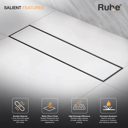Tile-Insert Shower Drain Channel (4 Inches)