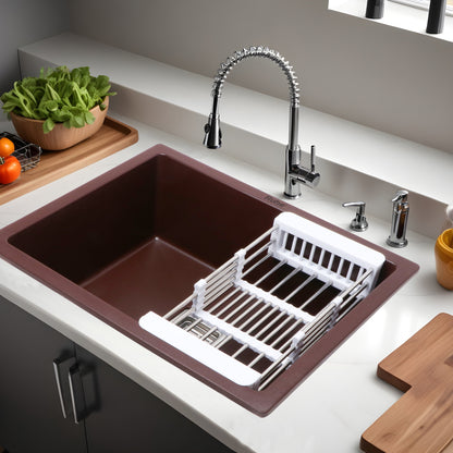 Quartz Single Bowl Kitchen Sink (21 x 18 x 9 Inches)
