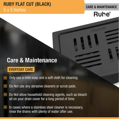 Ruby Square Flat Cut Floor Drain