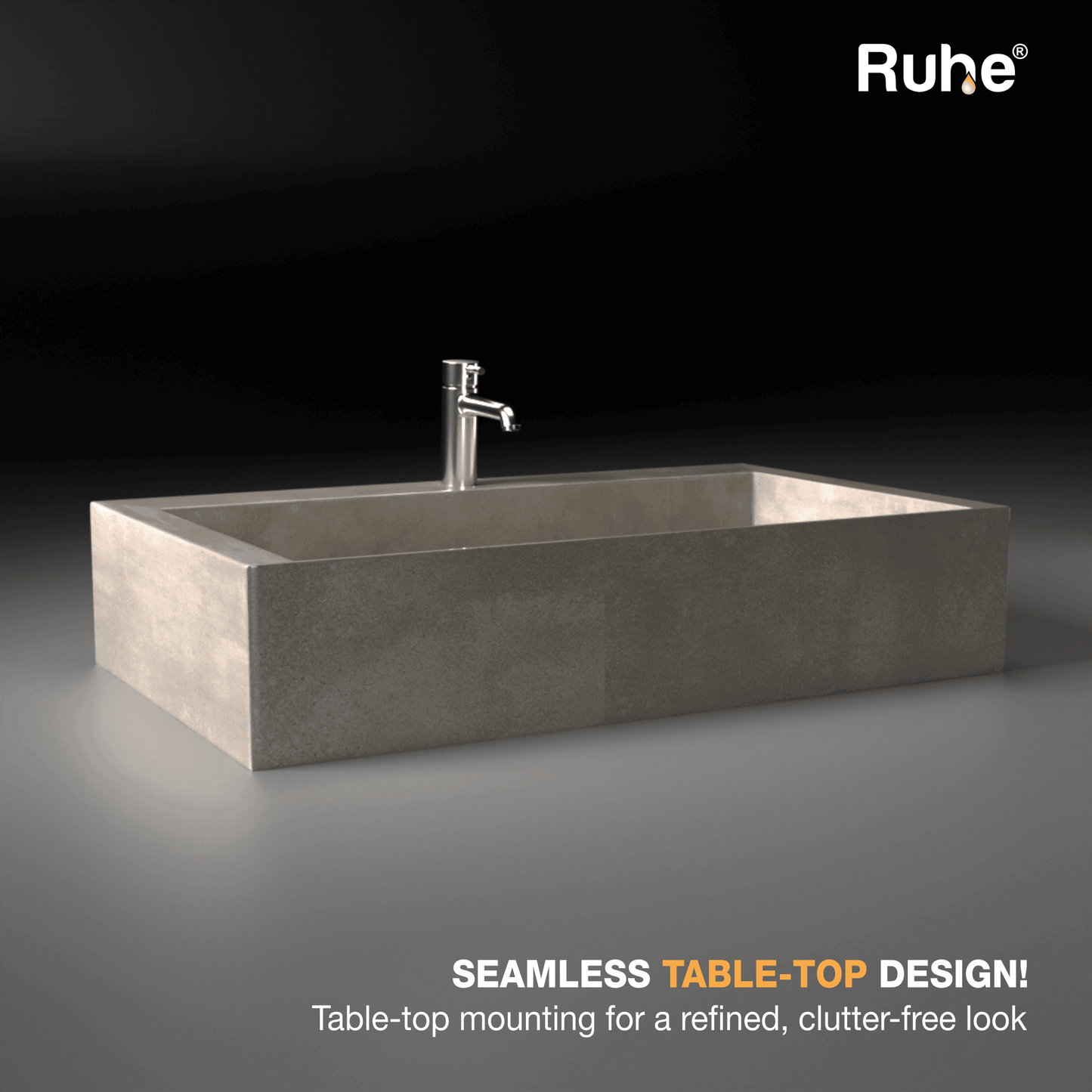 Aether Table Top Wash Basin Beige (Clutter free look)