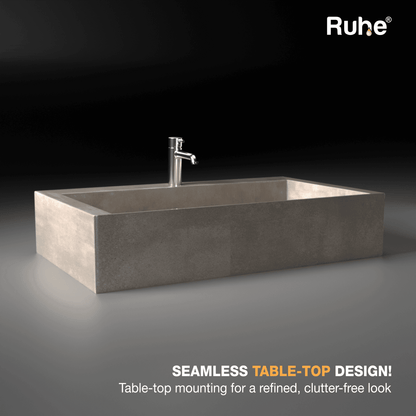 Aether Table Top Wash Basin Beige (Clutter free look)